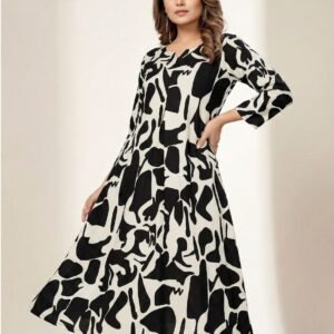 PODIYO - Monochrome Magic Abstract Co-ord Set