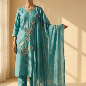 PODIYO - The Floral Vine Silk Blend Suit Set